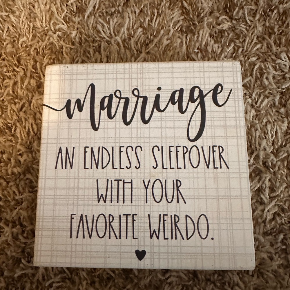 Marriage Quote Block Art - Black and White- 4x4 block